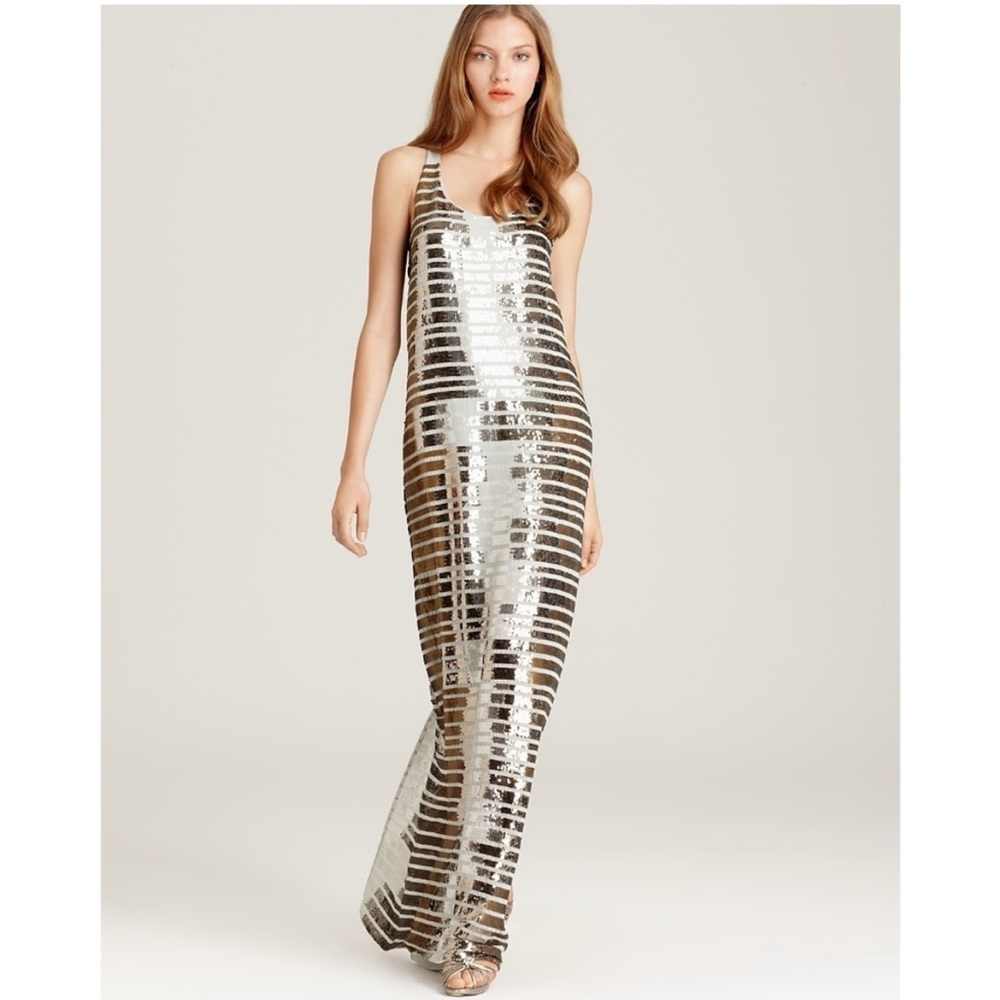 NWT BCBG MaxAzria Metallic Gown